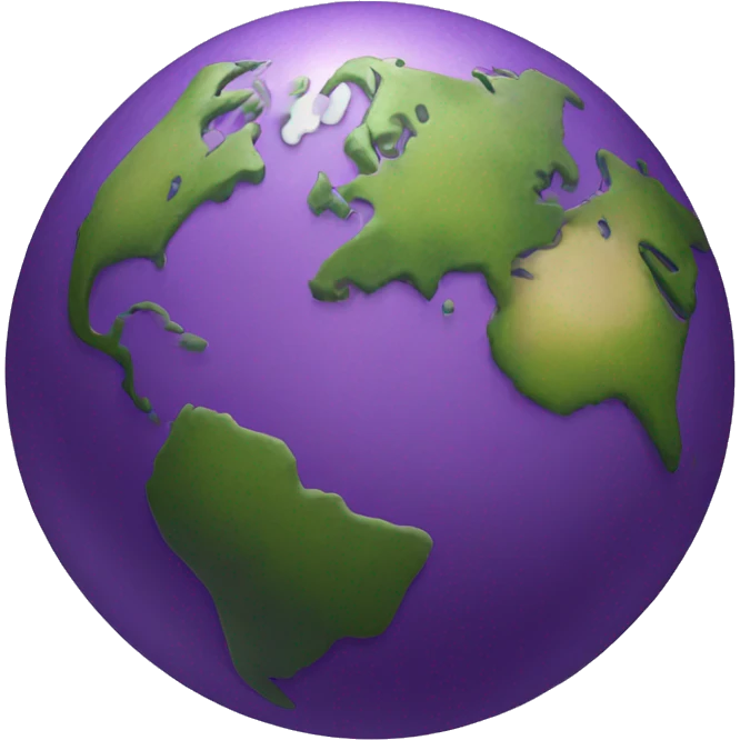 purple earth with juice on i emoji