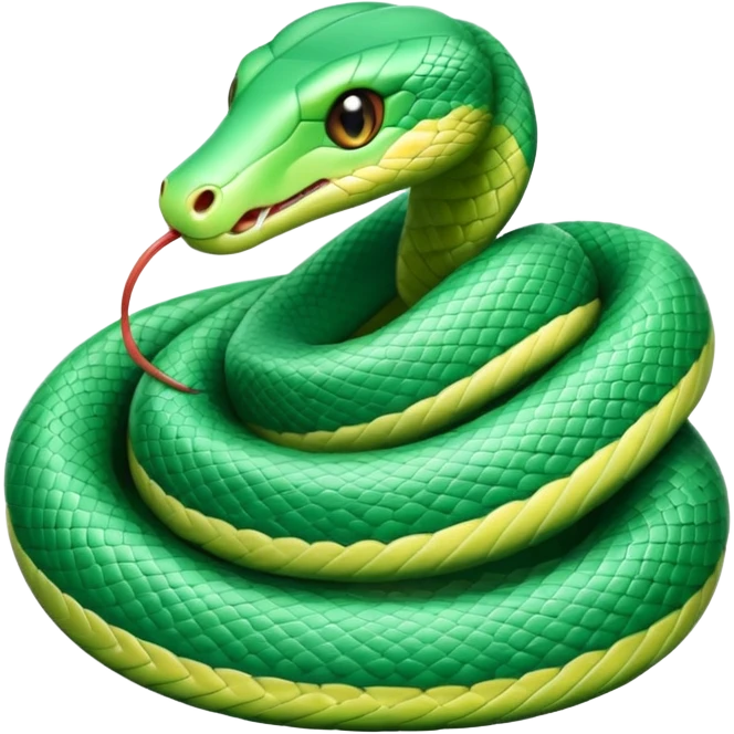 A cute pastel green snake emoji