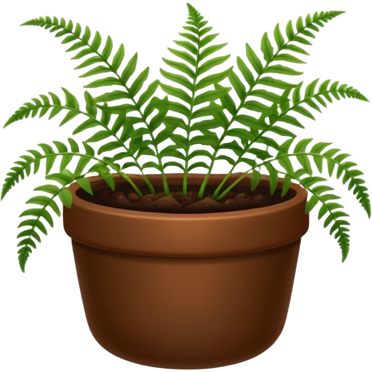 Fern + brown pot, Window Plant. emoji