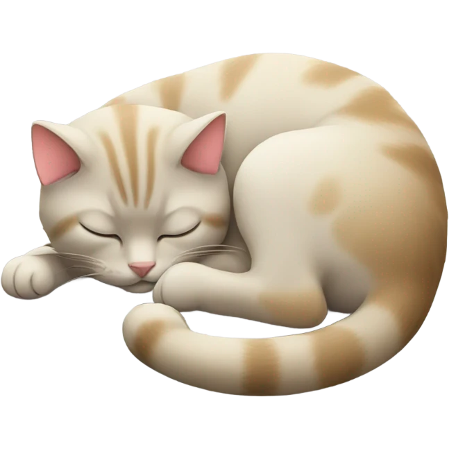 A sleeping cat with its tail bent to the left over his head emoji