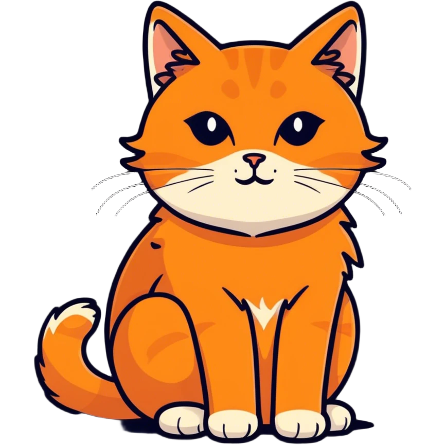 Orange cat with big fur emoji