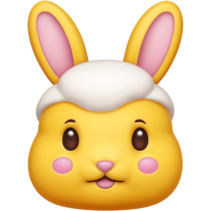 peeps bunny all yellow with three brown dots for eyes and nose emoji