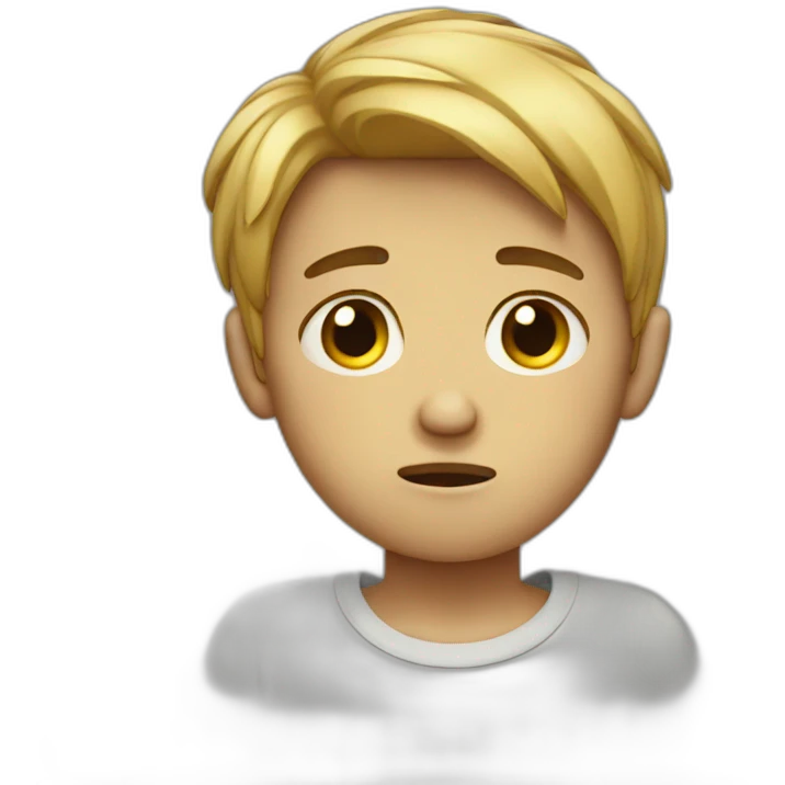 Sad cute boy emoji