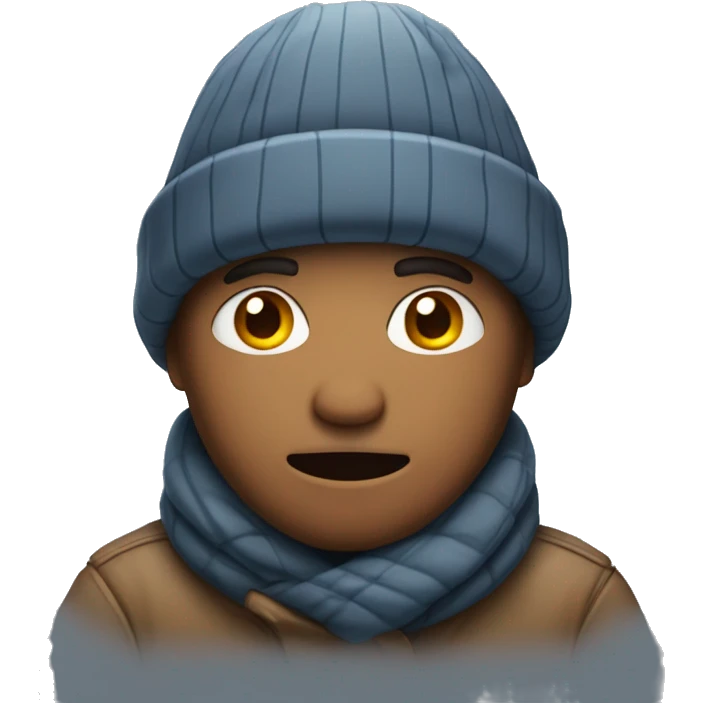 Man who is shivering cold  emoji