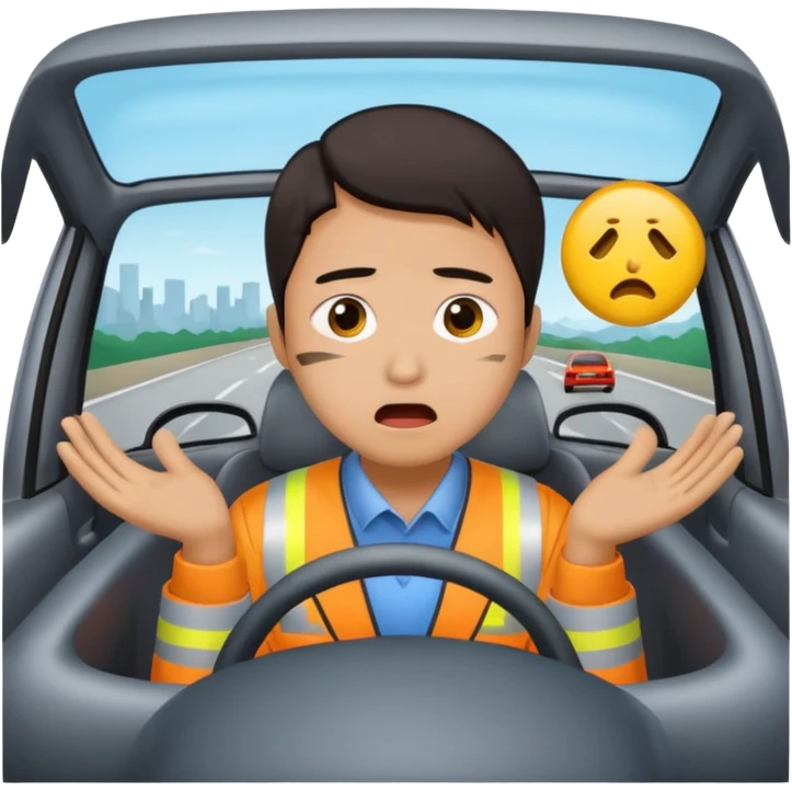 Chinese driver in accident emoji