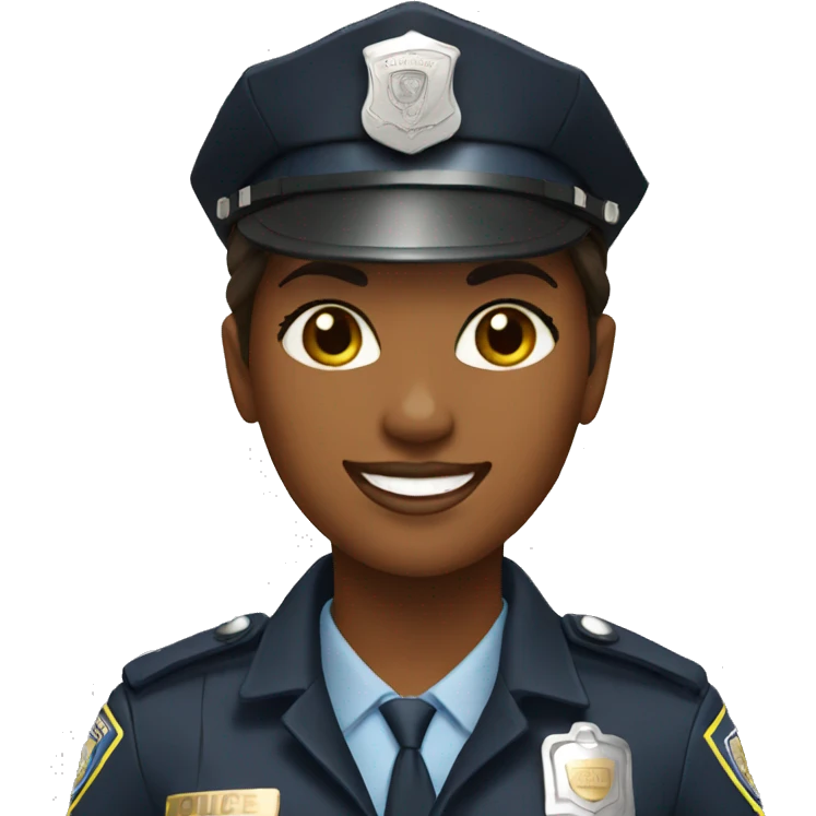 A police woman, brown skin, happy emoji