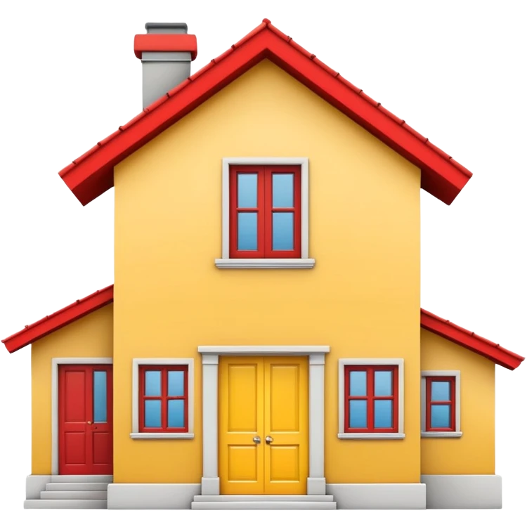 Emoji de mi marca " HM construimos" con la imagen de una casa en color amarillo  emoji