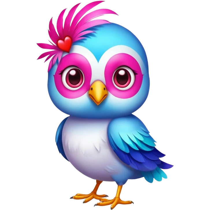 Cute bird with heart-shaped eyes emoji