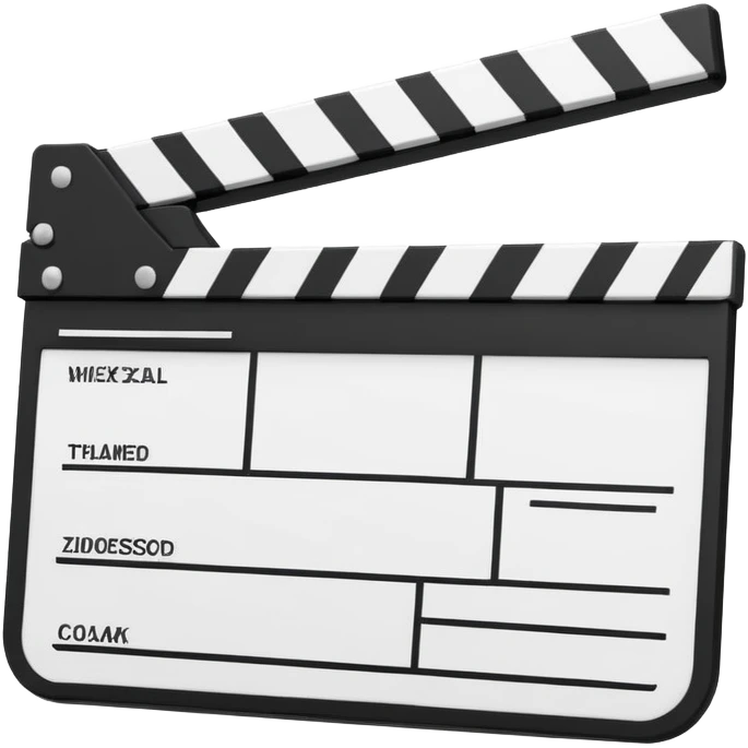 clapperboard reduced to two intersecting lines, ultra minimal emoji