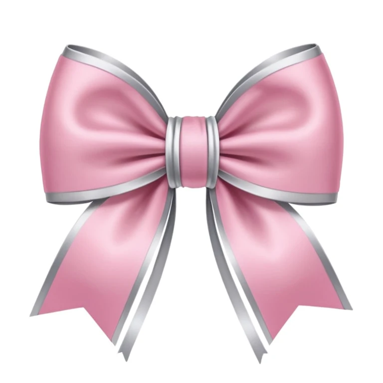 sakura bow with silver accents emoji