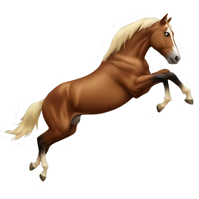 Horse jumping over a stool  emoji