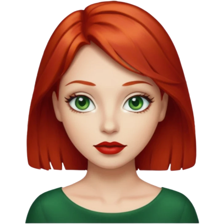 red hair with red lipstick  emoji