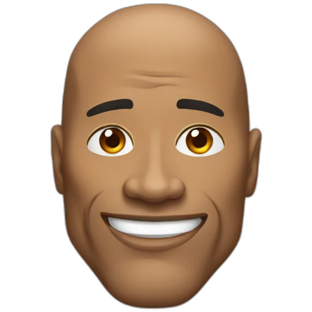 a rock with dwayne johnson face on it emoji