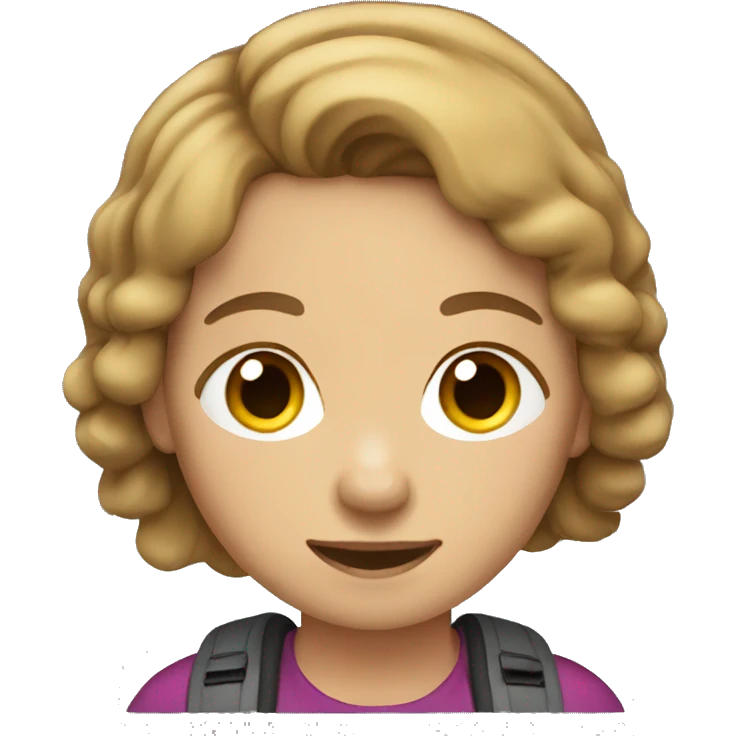 girl with light brown hair hiking emoji