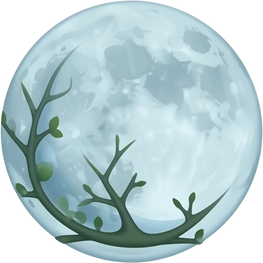 Symbol: Crescent with faint echoing ripples turning into roots. Meaning: Listen to inner or ancestral guidance. emoji