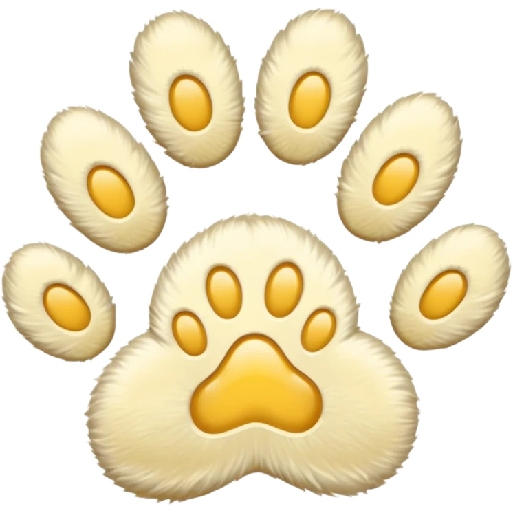 a very light pale pastel golden yellow pawprint emoji