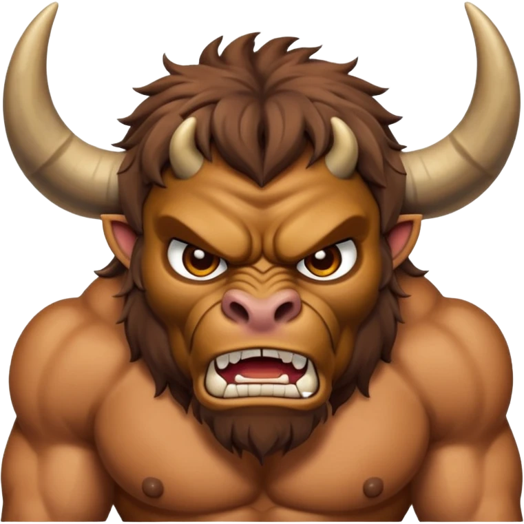 An emoji of a Cretan Minotaur. It has the body of a man and the head of a bull. emoji