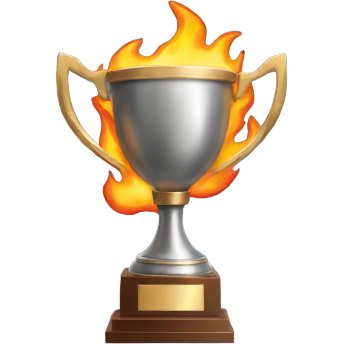 Trophy with fire flames emoji