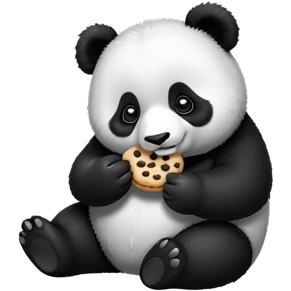 Panda eating cookies emoji