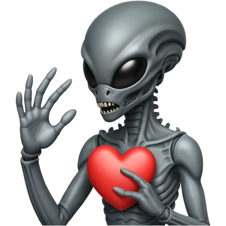 xenomorph making heart sign emoji