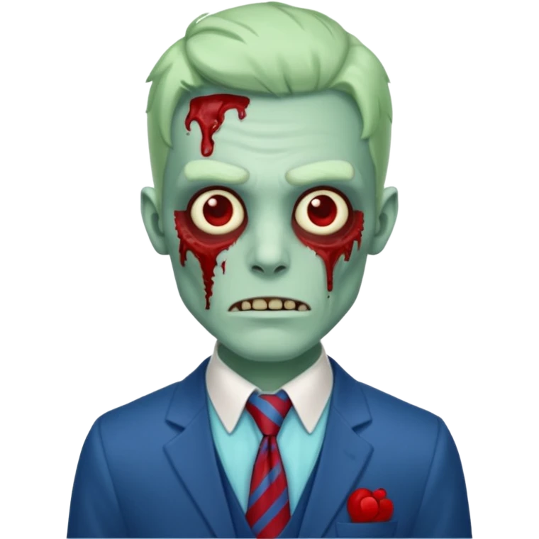 zombie zombie waiter with red blue tie emoji