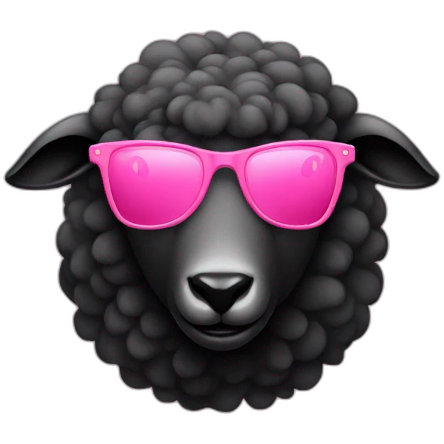 Black Sheep with pink sunglasses emoji