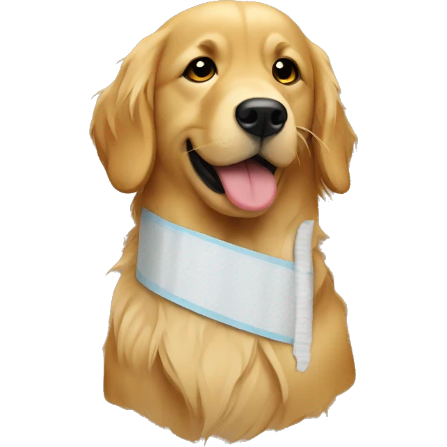Golden retriever bandaged emoji
