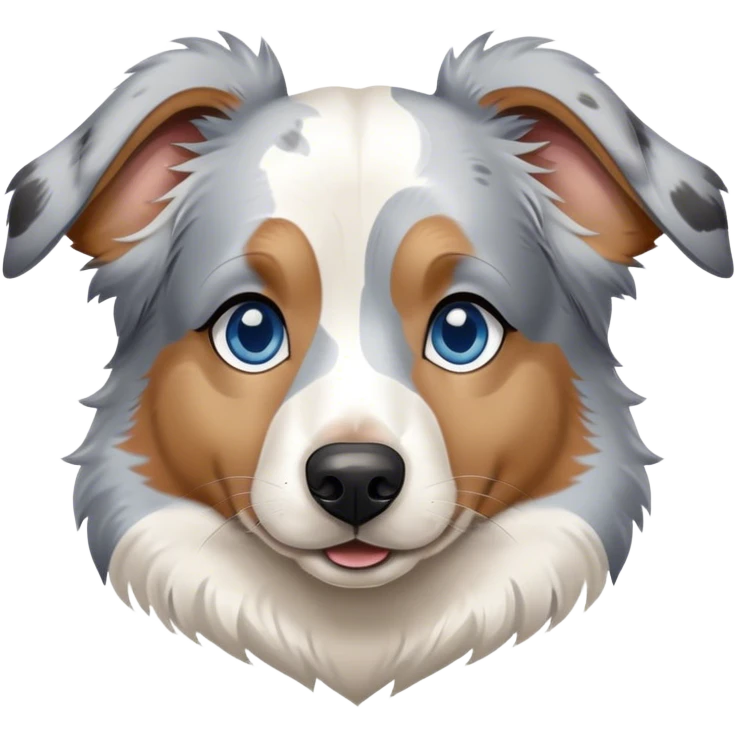 aussie dog with blue eye merle coat emoji