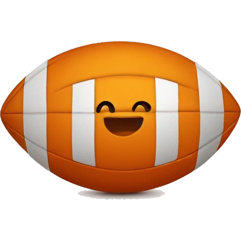 Orange football with hearts emoji