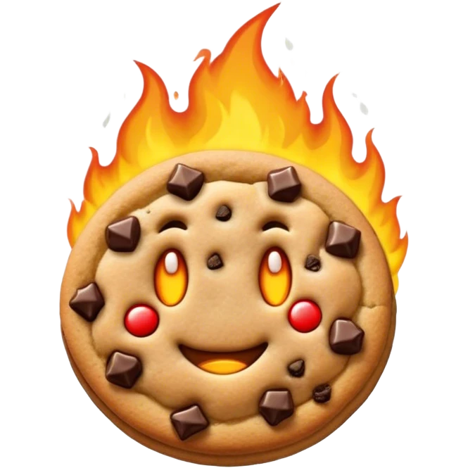 cookie on fire emoji