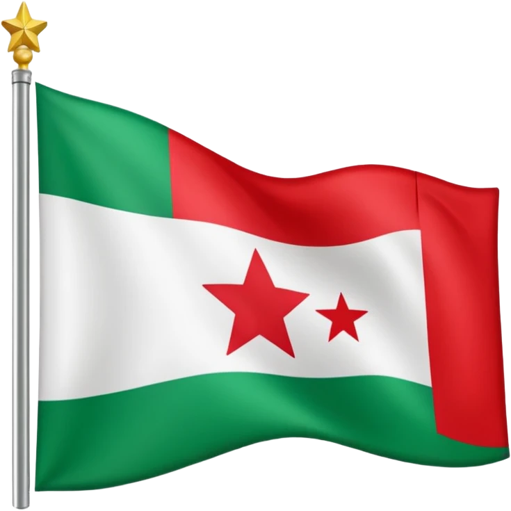🇮🇷 this flag but remove what’s in the middle and put a black star in the middle  emoji
