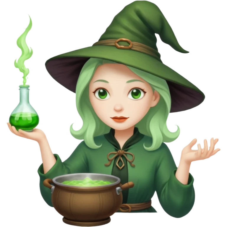 green witch cooking potion emoji