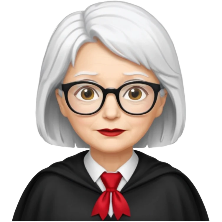 An older woman with glasses and white hair, in a red tie and black cape (might resemble Professor McGonagall). emoji