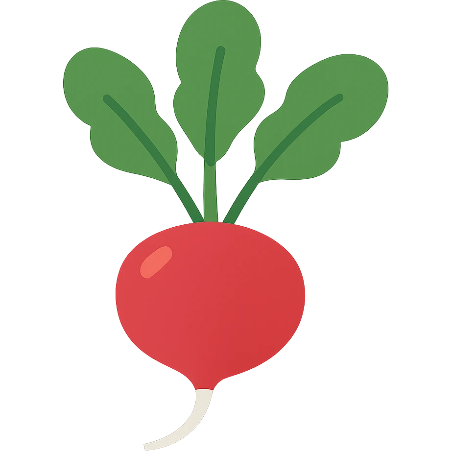 flat toon style radish emoji