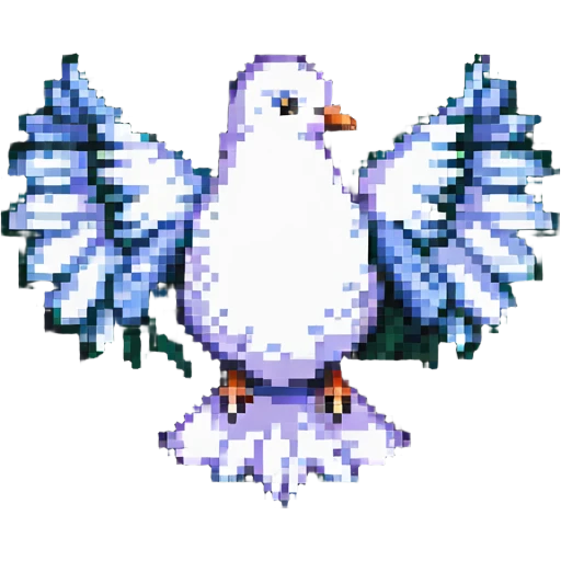 голубь, pixel art style emoji