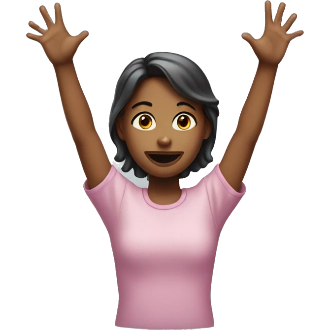 The girl with her hands up emoji