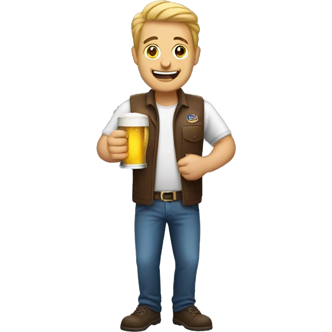 Man holding beers emoji