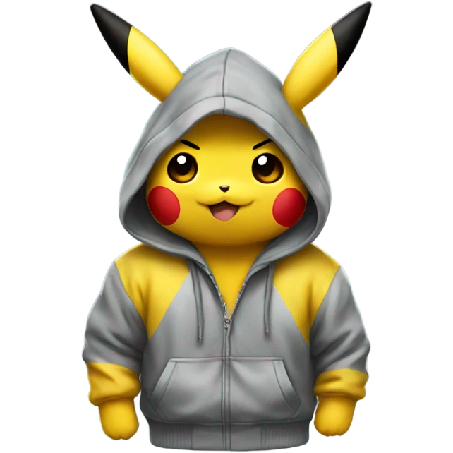 Pikachu wearing a hoodie emoji