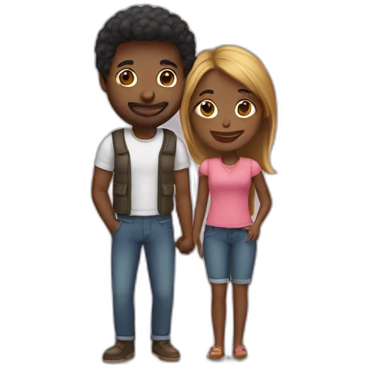 Black couple in love emoji