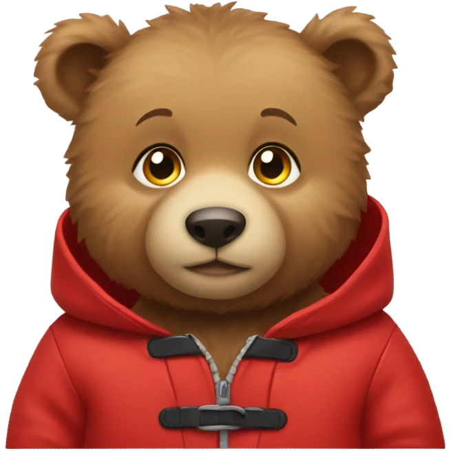 Baby bear with little red jacket emoji