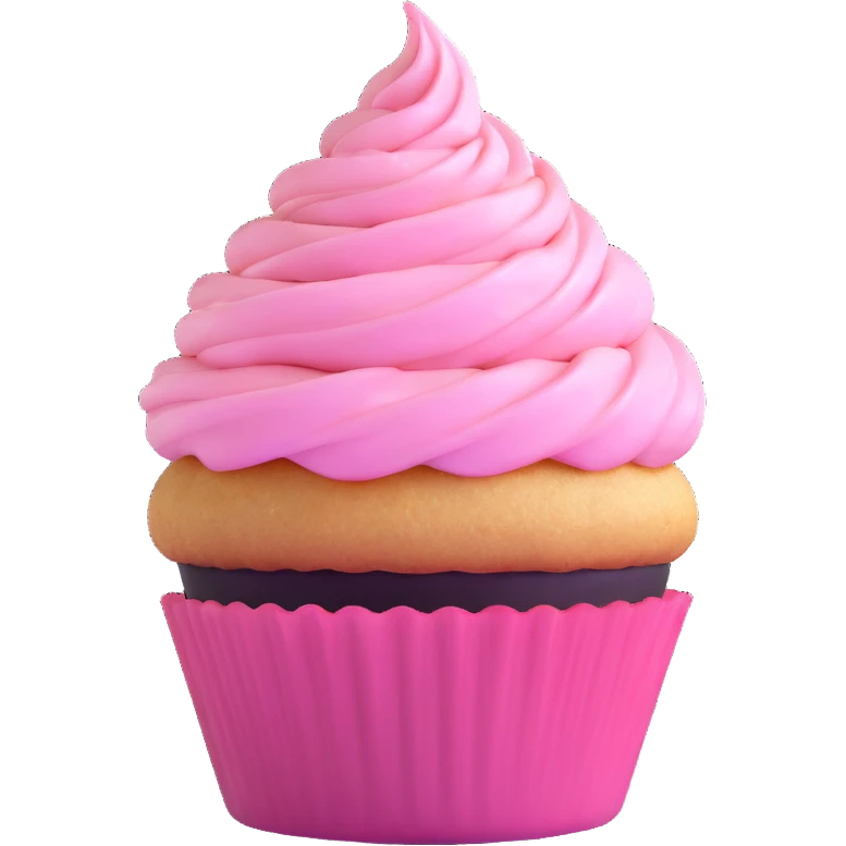 cupcake with pink icing emoji