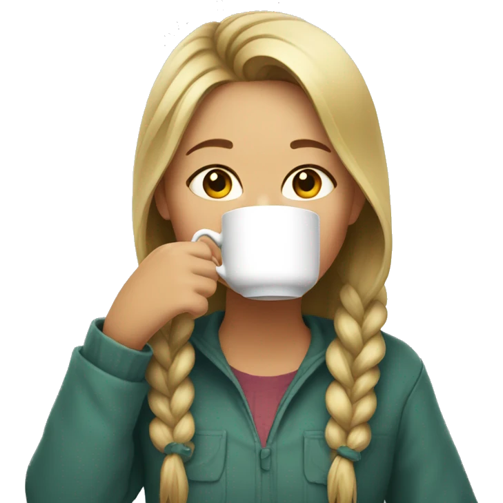 A girl drinking tea  emoji