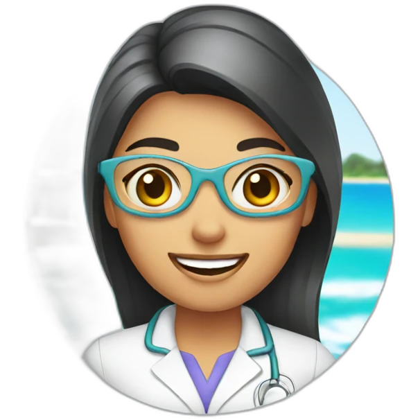 a female dentist in vacation emoji
