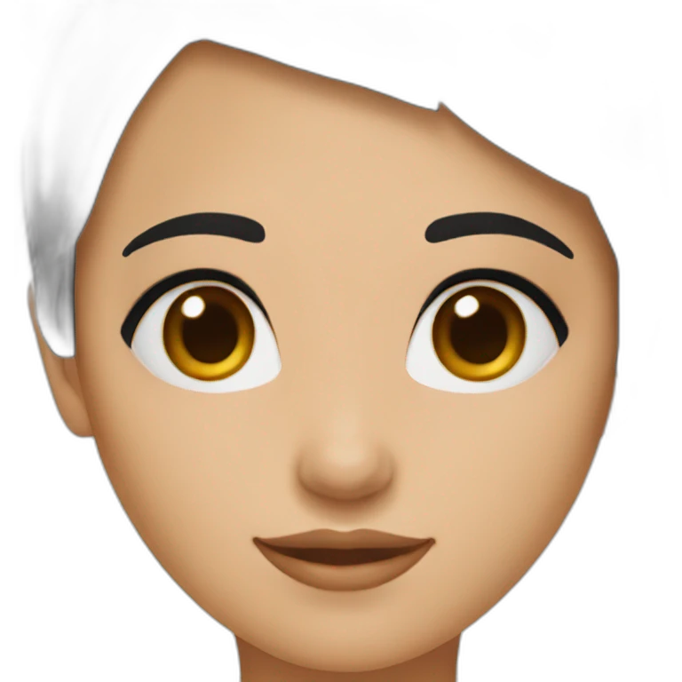A girl with a short black hair and brown eyes  emoji