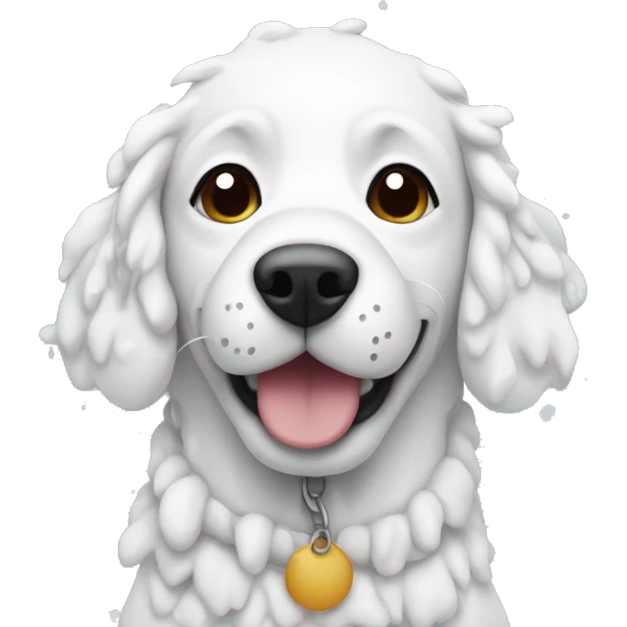 Dog covered in snow  emoji