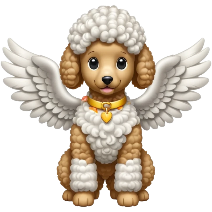 Perro poodle con alas emoji