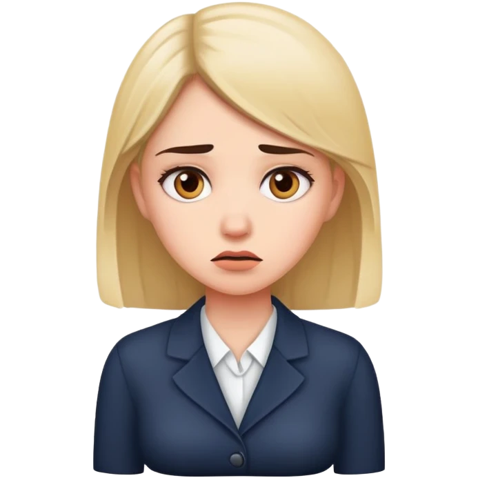 A beautiful girl - a manager is worried about an unfulfilled task. emoji