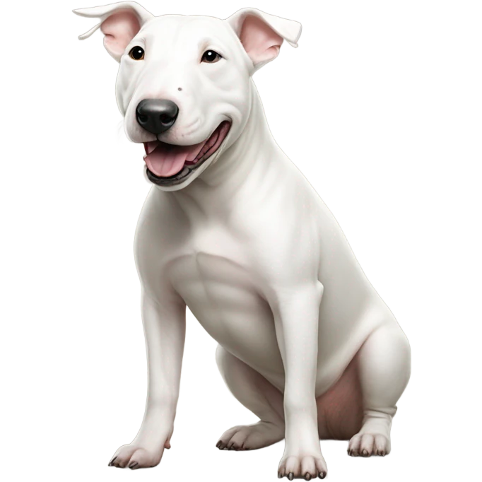 White bull terrier pooping emoji