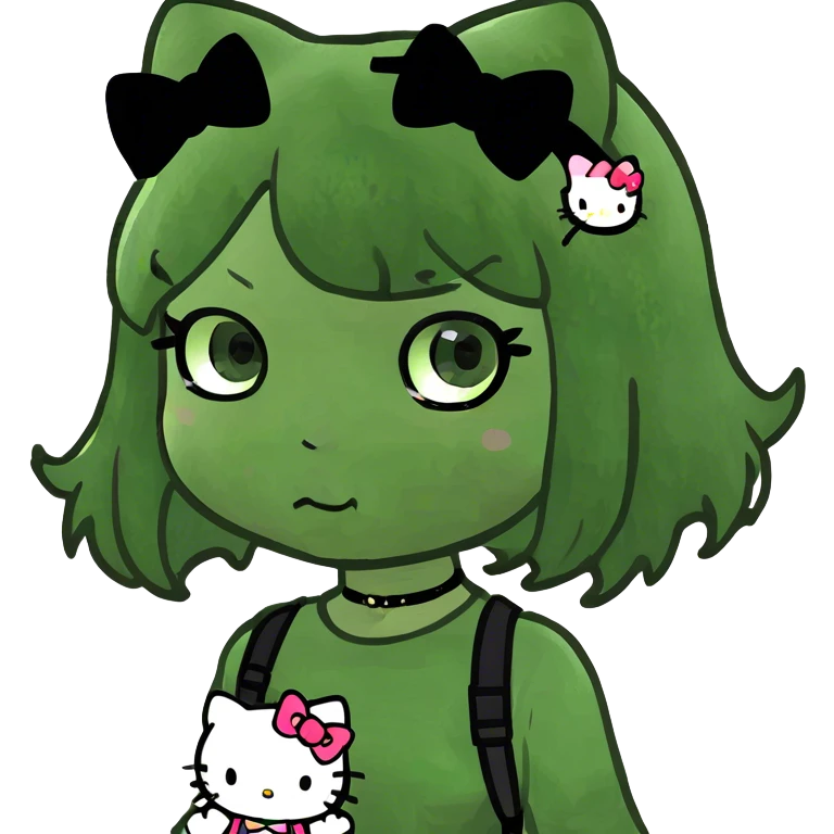 goth kawaii hello kitty lady emoji