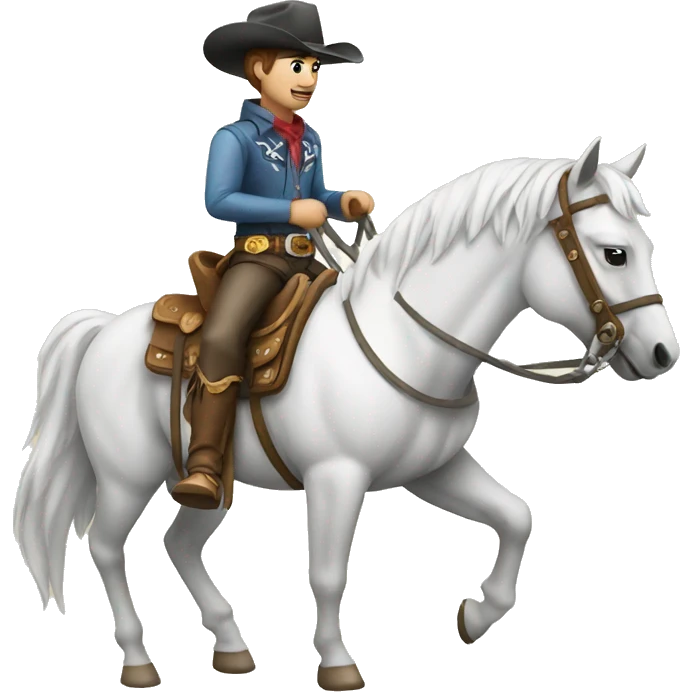 cowboy on white horse emoji